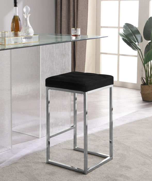 Nicola Black Velvet Stool