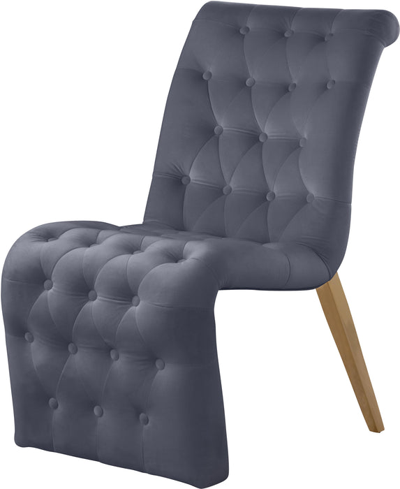 Curve Grey Velvet Dining Chair