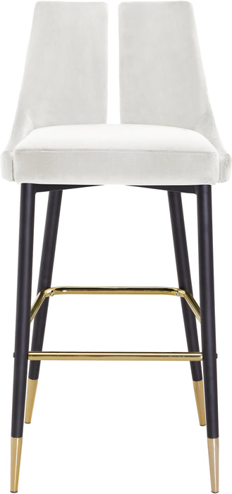 Sleek Cream Velvet Stool