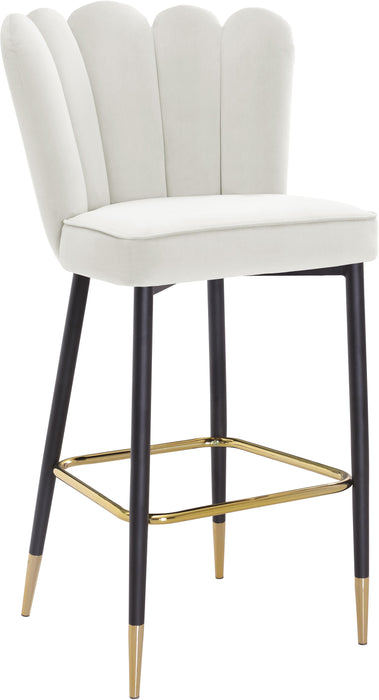 Lily Cream Velvet Stool