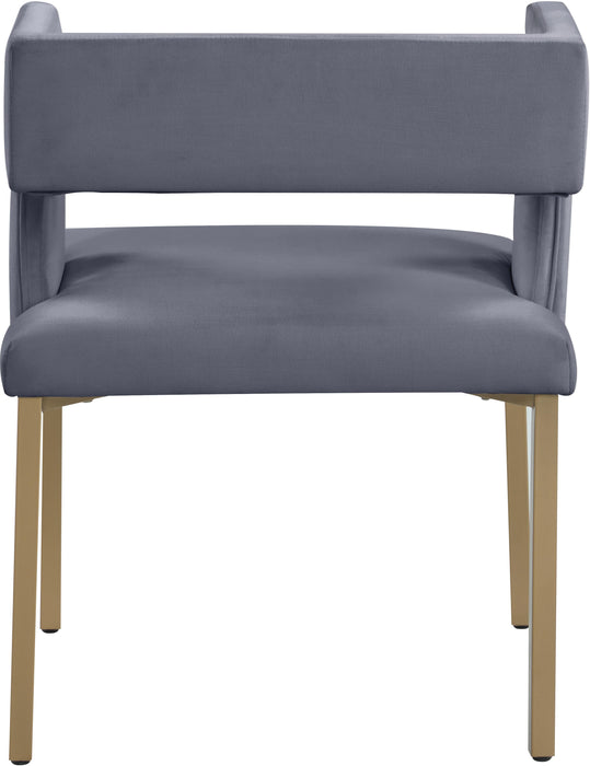 Caleb Grey Velvet Dining Chair