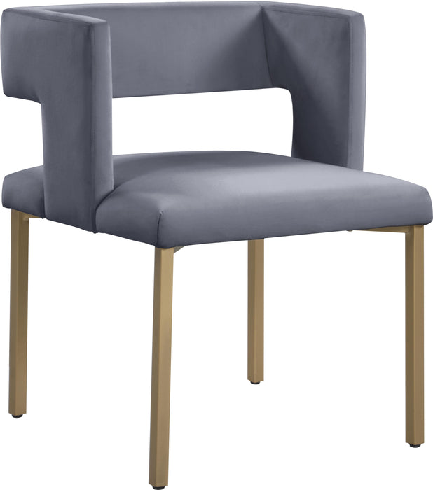 Caleb Grey Velvet Dining Chair