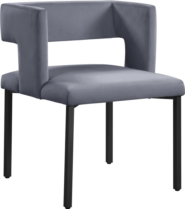 Caleb Grey Velvet Dining Chair