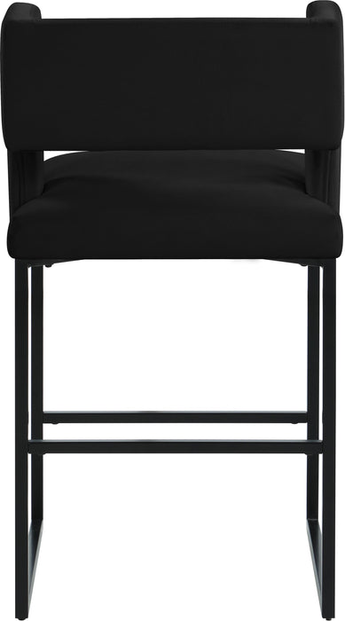 Caleb Black Velvet Counter Stool