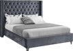 Aiden Grey Velvet Queen Bed image