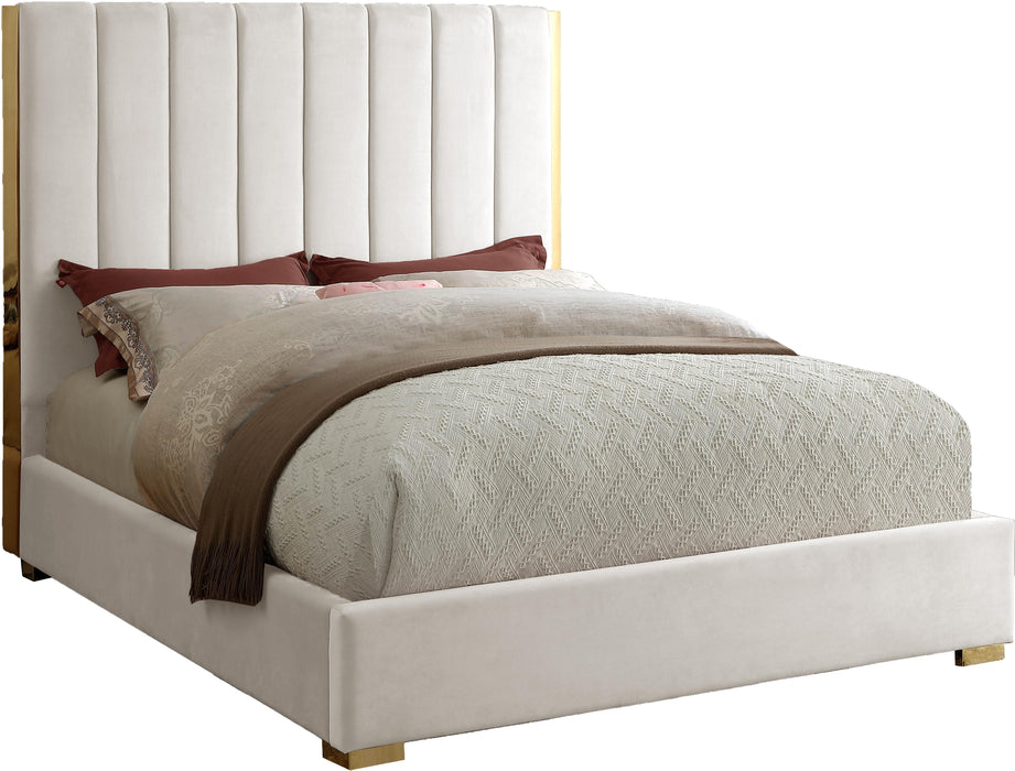 Becca Cream Velvet Queen Bed image