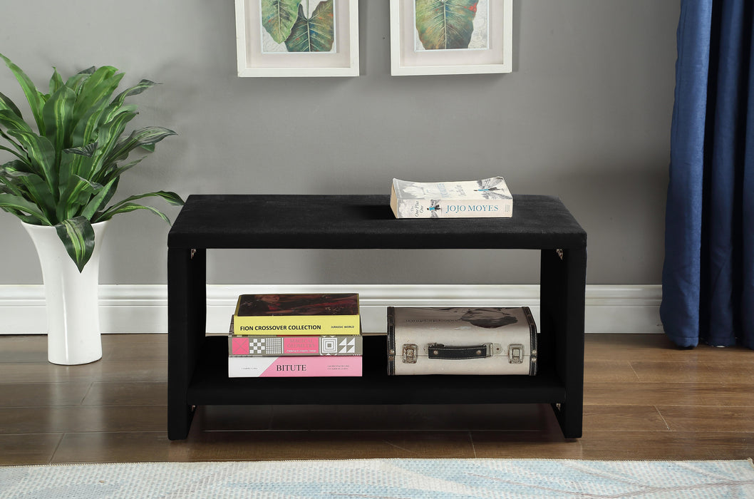 Cleo Black Velvet Night Stand