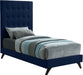 Elly Navy Velvet Twin Bed image