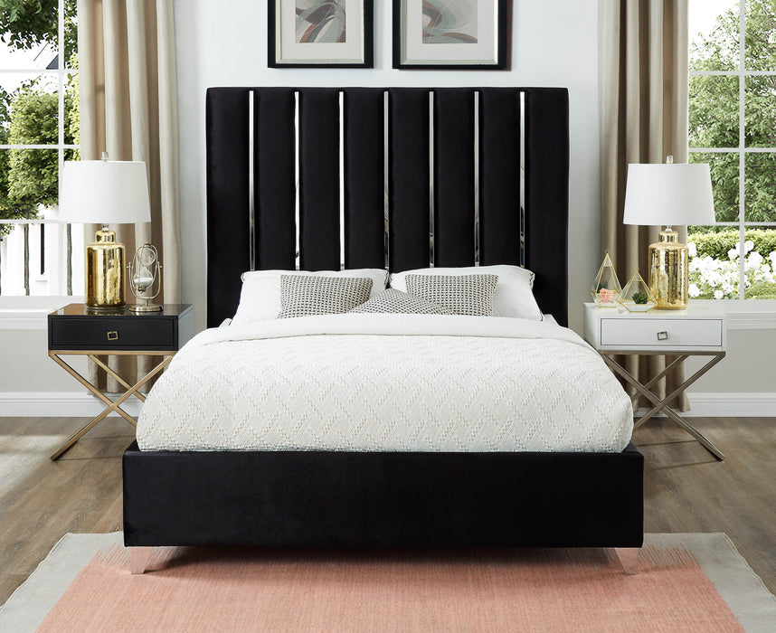 Enzo Black Velvet King Bed