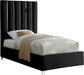 Enzo Black Velvet Twin Bed image