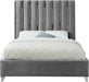 Enzo Grey Velvet Queen Bed image