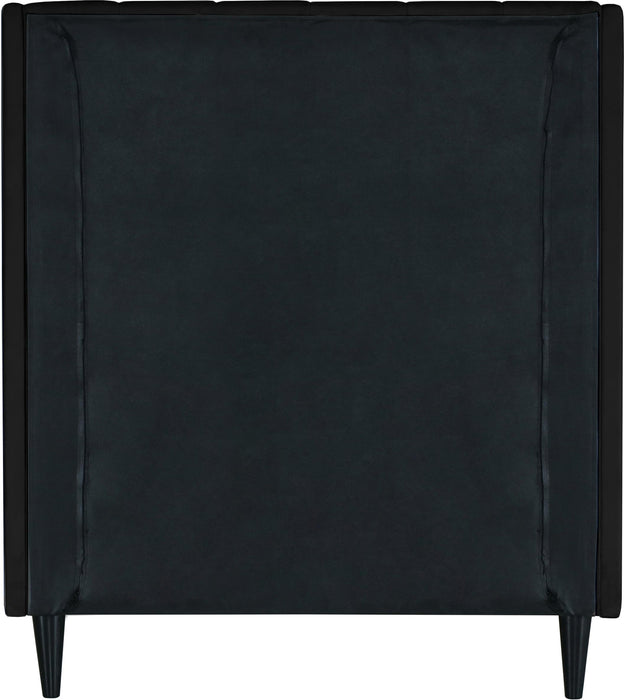 Eva Black Velvet Twin Bed