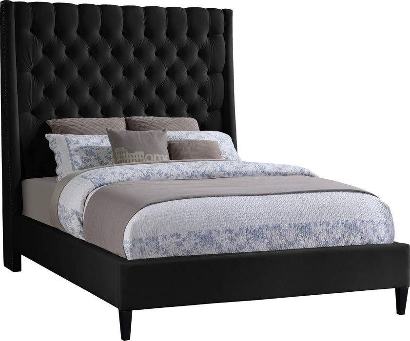 Fritz Black Velvet King Bed