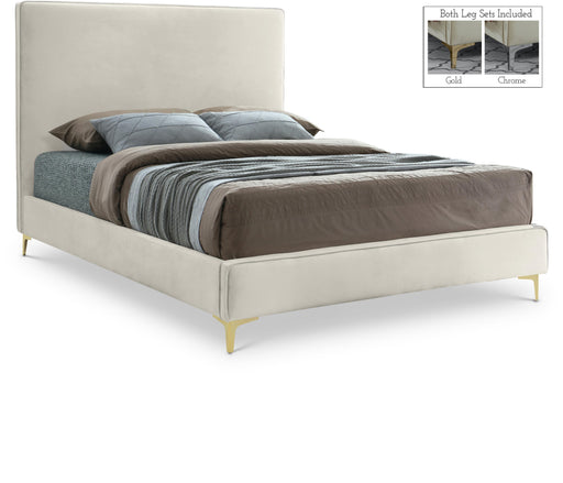 Geri Cream Velvet King Bed image