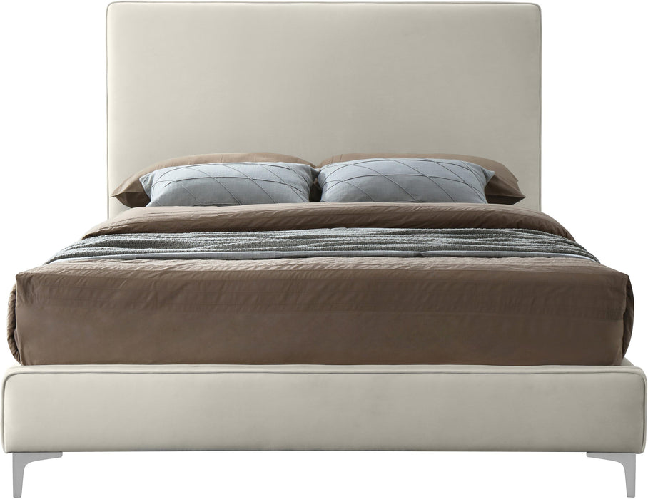 Geri Cream Velvet Full Bed