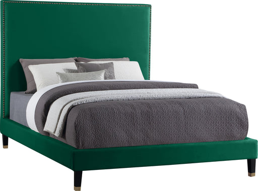 Harlie Green Velvet Queen Bed image