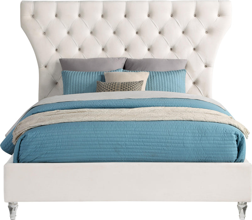 Kira Cream Velvet King Bed