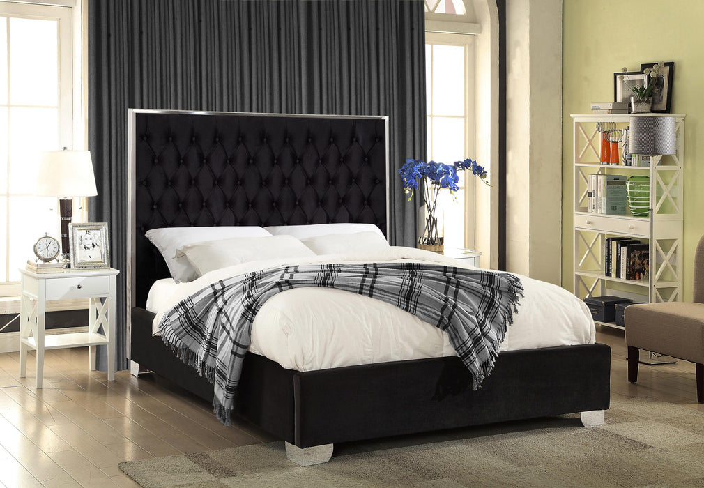 Lexi Black Velvet King Bed