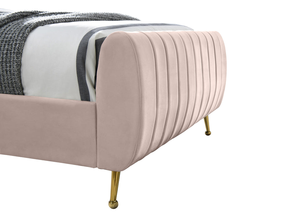 Zara Pink Velvet King Bed (3 Boxes)