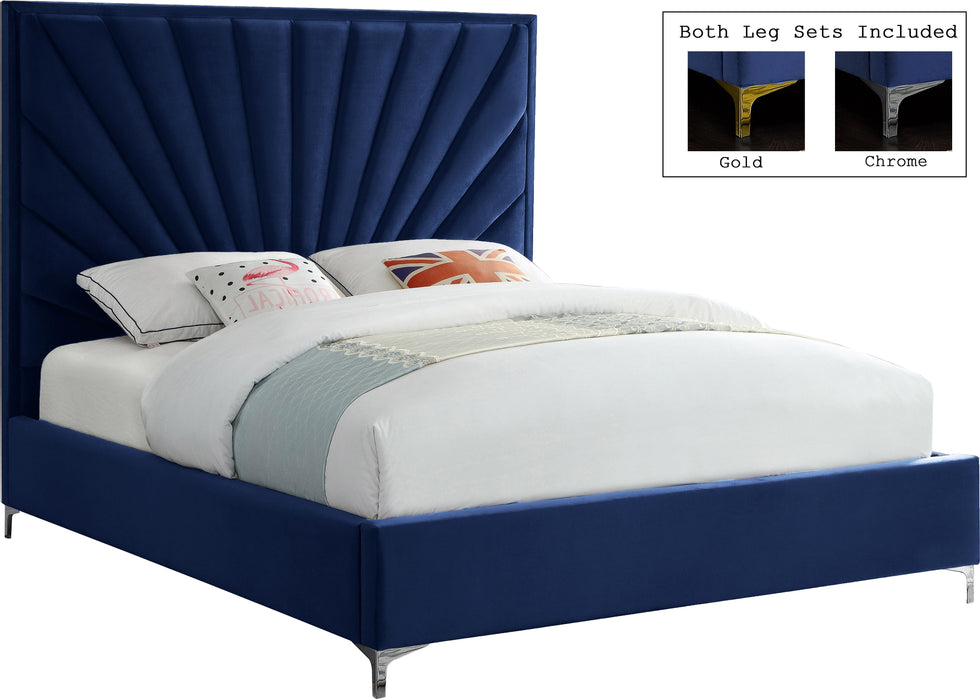 Eclipse Navy Velvet Full Bed